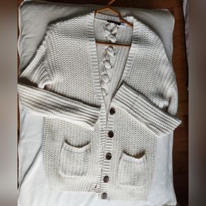 BDG Cream/White Button-down Cardigan, Size XS